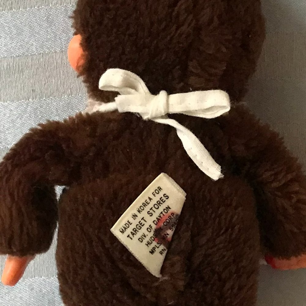 Collectible Vintage Blue-eyed 8" Freckled Monchhichi Plush Monkey with N… - Picture 9 of 11